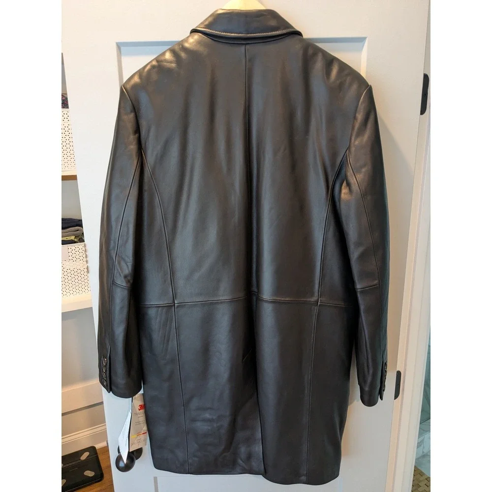 NWT‎ $NWT $449 Calvin Klein Mens Black Genuine Leather Jacket Thinsulate Lined L